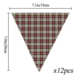 ScotsTee Shop Scottish McLean Dress Tartan Triangle Flags Tartan Bunting, Pennants (12pcs)