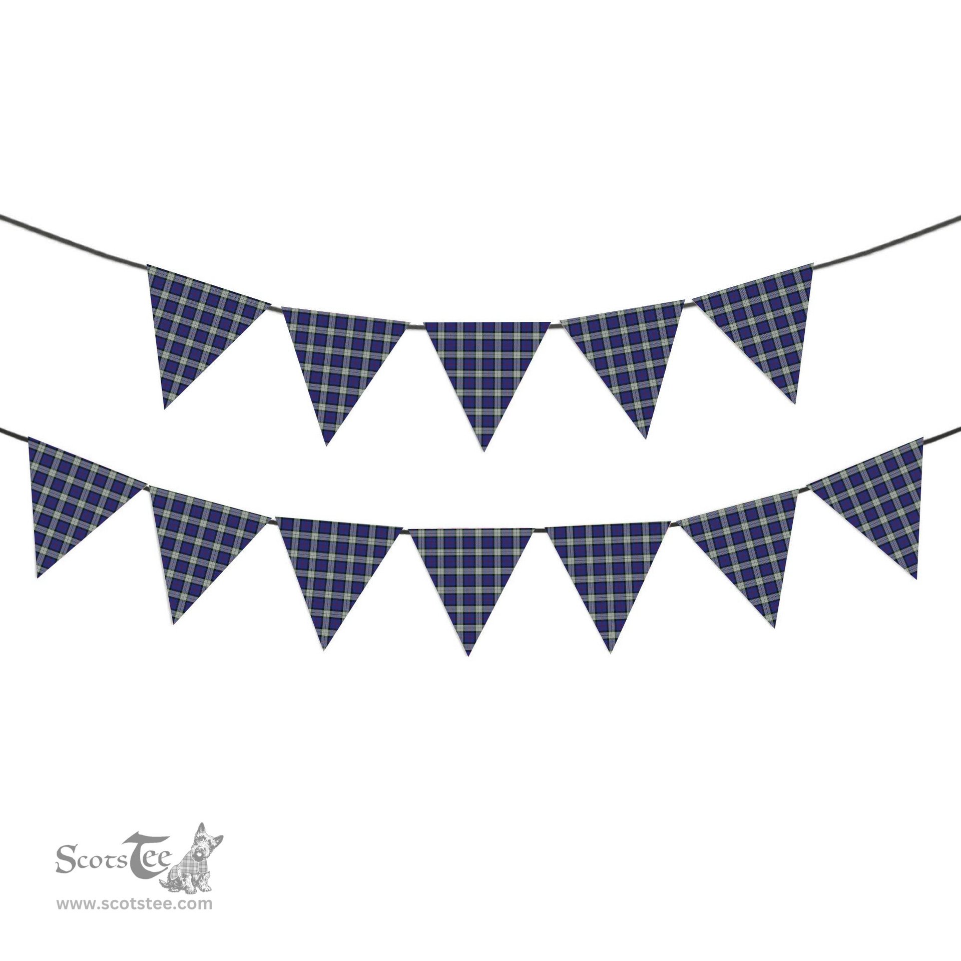 ScotsTee Shop Scottish Sinclair Dress Tartan Triangle Flags Tartan Bunting, Pennants (12pcs)