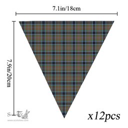 ScotsTee Shop Scottish MacTavish Hunting Ancient Tartan Triangle Flags Tartan Bunting, Pennants (12pcs)