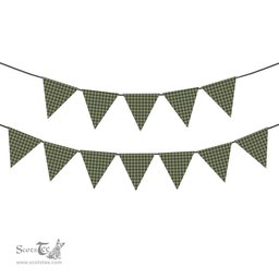 ScotsTee Shop Scottish Hay White Dress Tartan Triangle Flags Tartan Bunting, Pennants (12pcs)