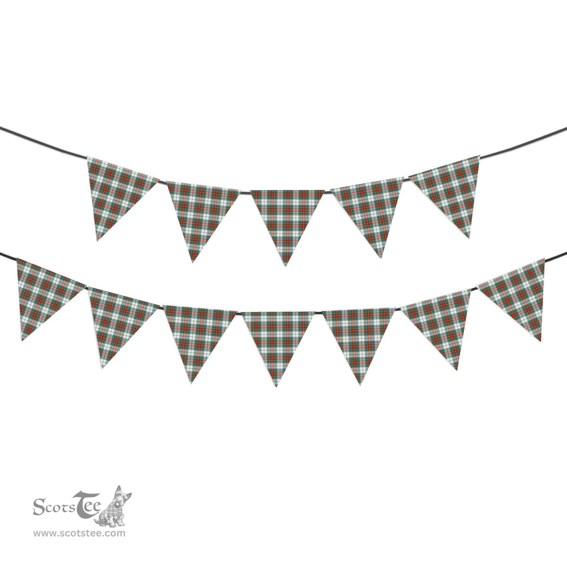 ScotsTee Shop Scottish MacBeth Dress  Ancient Tartan Triangle Flags Tartan Bunting, Pennants (12pcs)