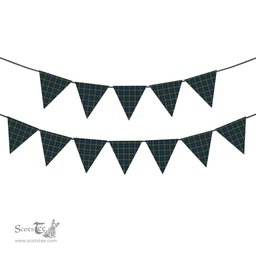 ScotsTee Shop Scottish Paterson Modern Tartan Triangle Flags Tartan Bunting, Pennants (12pcs)