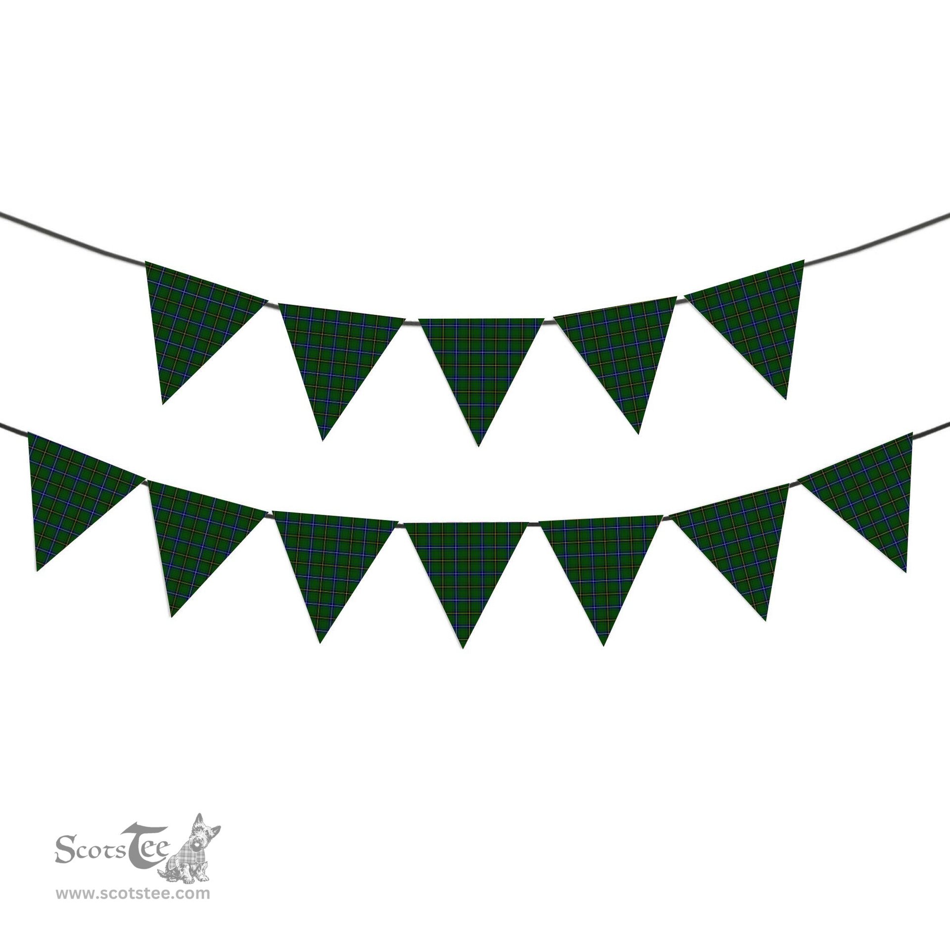ScotsTee Shop Scottish Henderson Modern Tartan Triangle Flags Tartan Bunting, Pennants (12pcs)
