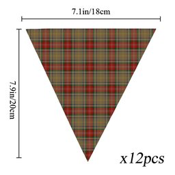 ScotsTee Shop Scottish Muirhead Old Tartan Triangle Flags Tartan Bunting, Pennants (12pcs)
