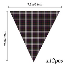 ScotsTee Shop Scottish McDonald Dress Tartan Triangle Flags Tartan Bunting, Pennants (12pcs)