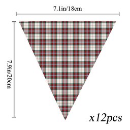 ScotsTee Shop Scottish McLean Dress Modern Tartan Triangle Flags Tartan Bunting, Pennants (12pcs)