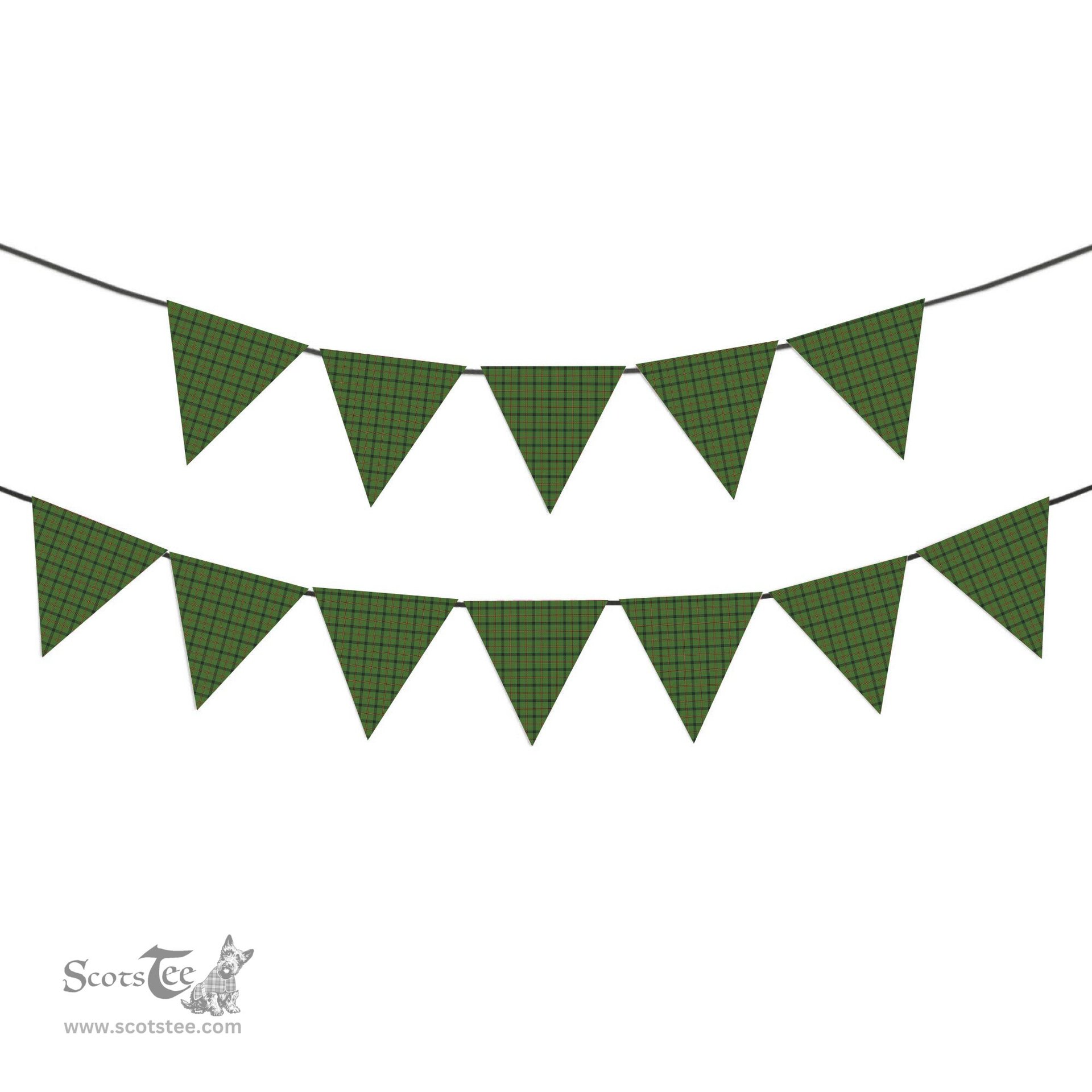 ScotsTee Shop Scottish Strachan Hunting Tartan Triangle Flags Tartan Bunting, Pennants (12pcs)