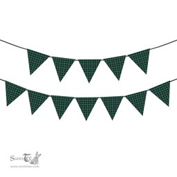 ScotsTee Shop Scottish McCallum Ancient Tartan Triangle Flags Tartan Bunting, Pennants (12pcs)