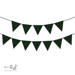 ScotsTee Shop Scottish MacAuley Hunting Tartan Triangle Flags Tartan Bunting, Pennants (12pcs)