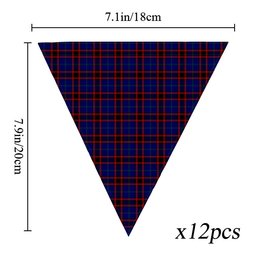 ScotsTee Shop Scottish Wedderburn Tartan Triangle Flags Tartan Bunting, Pennants (12pcs)