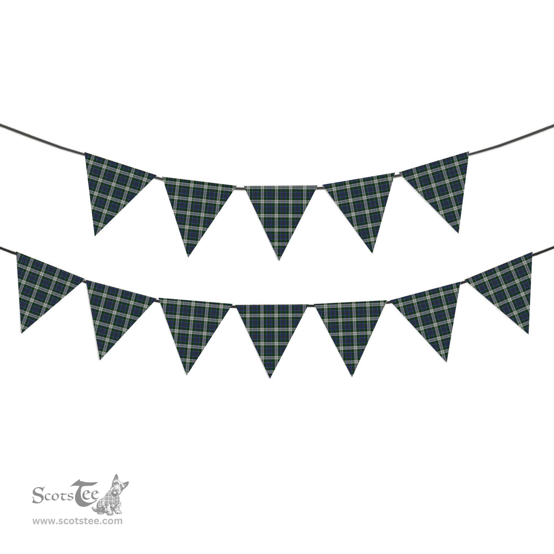 ScotsTee Shop Scottish MacInnes Dress Tartan Triangle Flags Tartan Bunting, Pennants (12pcs)
