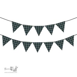 ScotsTee Shop Scottish MacInnes Dress Tartan Triangle Flags Tartan Bunting, Pennants (12pcs)