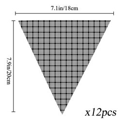 ScotsTee Shop Scottish Wallace Dress Tartan Triangle Flags Tartan Bunting, Pennants (12pcs)