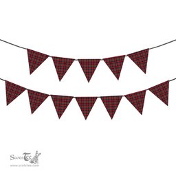 ScotsTee Shop Scottish McGowan Modern Tartan Triangle Flags Tartan Bunting, Pennants (12pcs)