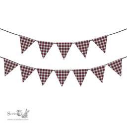 ScotsTee Shop Scottish Rose Dress Modern Tartan Triangle Flags Tartan Bunting, Pennants (12pcs)