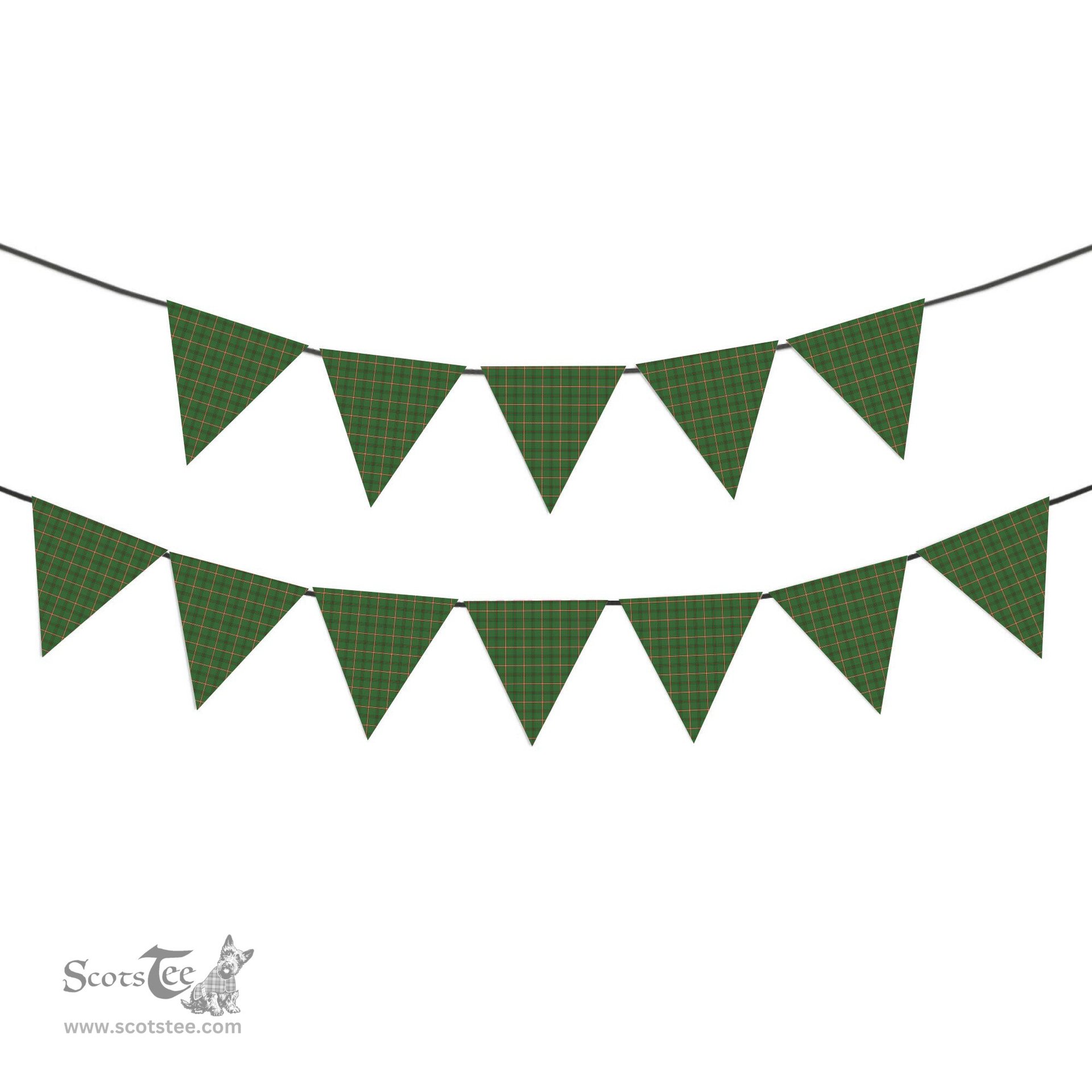 ScotsTee Shop Scottish Strachan Hunting  Ancient Tartan Triangle Flags Tartan Bunting, Pennants (12pcs)