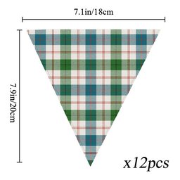 ScotsTee Shop Scottish Guthrie Dress Ancient Tartan Triangle Flags Tartan Bunting, Pennants (12pcs)