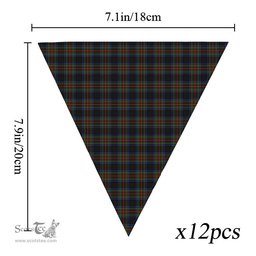 ScotsTee Shop Scottish Stewart Black 2 Tartan Triangle Flags Tartan Bunting, Pennants (12pcs)