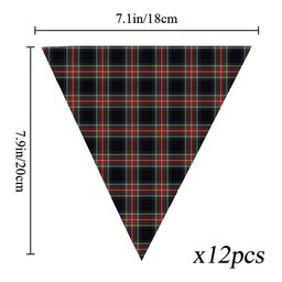 ScotsTee Shop Scottish Stewart Black Modern Tartan Triangle Flags Tartan Bunting, Pennants (12pcs)