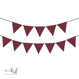 ScotsTee Shop Scottish McColl Hunting Modern Tartan Triangle Flags Tartan Bunting, Pennants (12pcs)