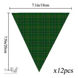 ScotsTee Shop Scottish Wexford County Tartan Triangle Flags Tartan Bunting, Pennants (12pcs)
