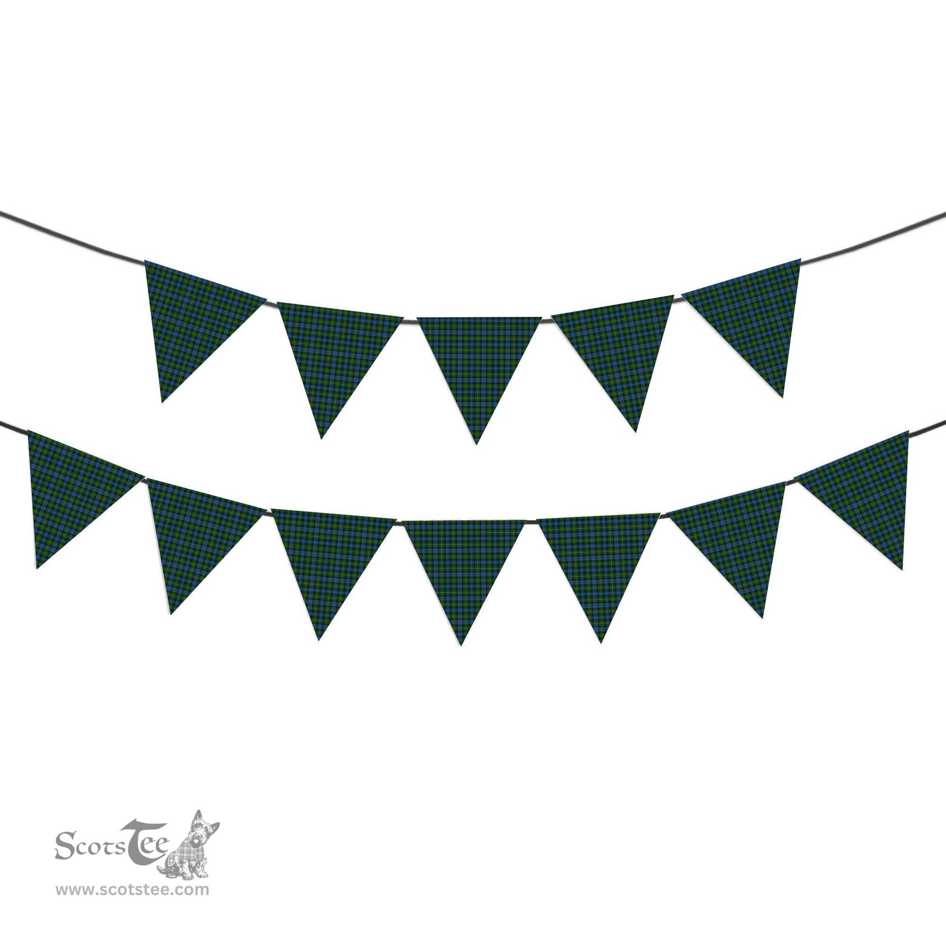ScotsTee Shop Scottish MacLeod of Skye Tartan Triangle Flags Tartan Bunting, Pennants (12pcs)