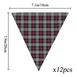 ScotsTee Shop Scottish MacPherson Dress 1 Tartan Triangle Flags Tartan Bunting, Pennants (12pcs)