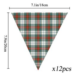 ScotsTee Shop Scottish McBeth Dress  Ancient Tartan Triangle Flags Tartan Bunting, Pennants (12pcs)