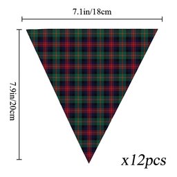 ScotsTee Shop Scottish MacLennan Modern Tartan Triangle Flags Tartan Bunting, Pennants (12pcs)