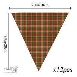 ScotsTee Shop Scottish MacMillan Old Weathered Tartan Triangle Flags Tartan Bunting, Pennants (12pcs)