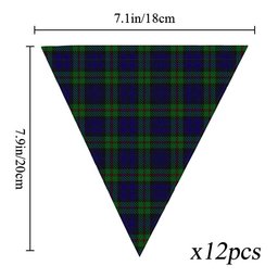 ScotsTee Shop Scottish MacKinlay 2_4 black stripes Tartan Triangle Flags Tartan Bunting, Pennants (12pcs)