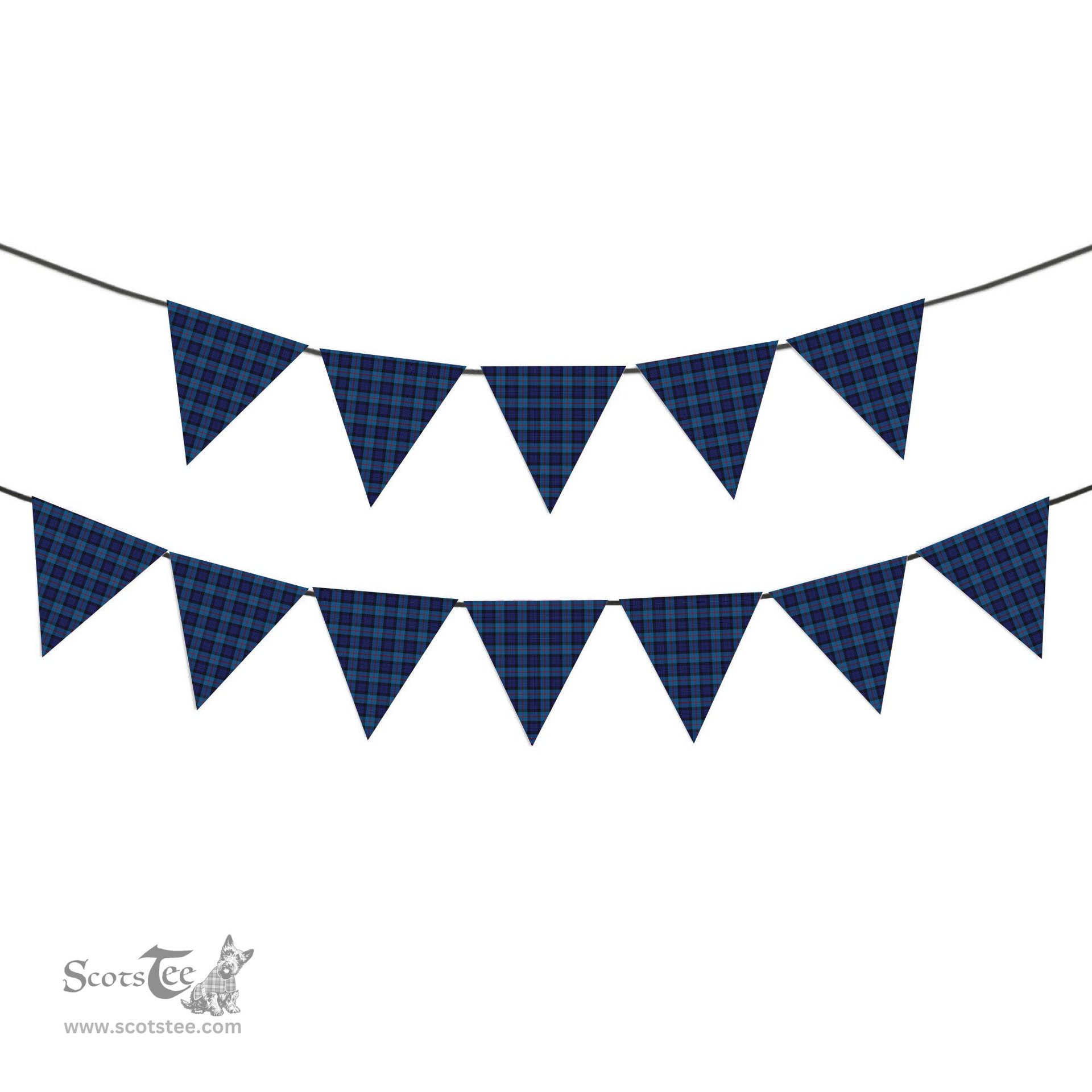 ScotsTee Shop Scottish MacCorquodale 2 Tartan Triangle Flags Tartan Bunting, Pennants (12pcs)
