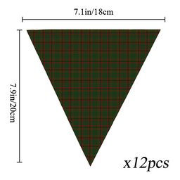 ScotsTee Shop Scottish Mcnaughton Hunting Tartan Triangle Flags Tartan Bunting, Pennants (12pcs)