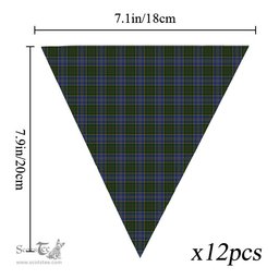 ScotsTee Shop Scottish MacMillan Hunting Tartan Triangle Flags Tartan Bunting, Pennants (12pcs)