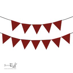 ScotsTee Shop Scottish McNeacail of Scorrybreac Tartan Triangle Flags Tartan Bunting, Pennants (12pcs)