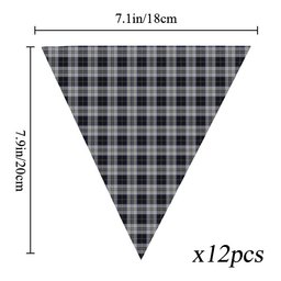 ScotsTee Shop Scottish Menzies Black Dress Tartan Triangle Flags Tartan Bunting, Pennants (12pcs)