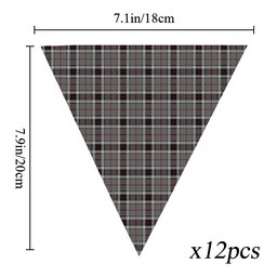 ScotsTee Shop Scottish Thompson Grey Dress Tartan Triangle Flags Tartan Bunting, Pennants (12pcs)