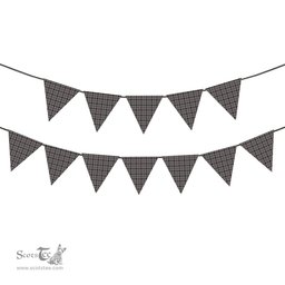 ScotsTee Shop Scottish Thompson Grey Dress Tartan Triangle Flags Tartan Bunting, Pennants (12pcs)