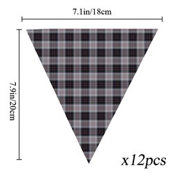 ScotsTee Shop Scottish MacRae Dress Tartan Triangle Flags Tartan Bunting, Pennants (12pcs)