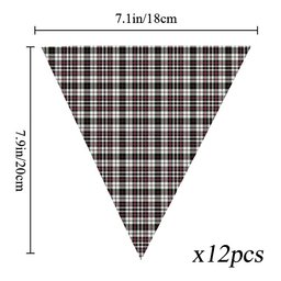 ScotsTee Shop Scottish Little Arisaid Ancient Tartan Triangle Flags Tartan Bunting, Pennants (12pcs)