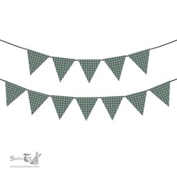 ScotsTee Shop Scottish Milne dress green Tartan Triangle Flags Tartan Bunting, Pennants (12pcs)