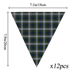 ScotsTee Shop Scottish Gordon Dress Tartan Triangle Flags Tartan Bunting, Pennants (12pcs)