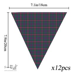 ScotsTee Shop Scottish Hyndman Tartan Triangle Flags Tartan Bunting, Pennants (12pcs)