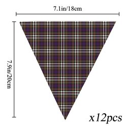 ScotsTee Shop Scottish MacDonell of Glengarry Dress  Modern Tartan Triangle Flags Tartan Bunting, Pennants (12pcs)