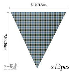 ScotsTee Shop Scottish Henderson Dress Tartan Triangle Flags Tartan Bunting, Pennants (12pcs)