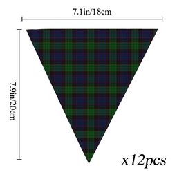 ScotsTee Shop Scottish Stewart Old Tartan Triangle Flags Tartan Bunting, Pennants (12pcs)