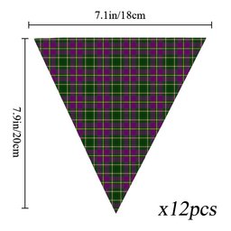 ScotsTee Shop Scottish Tailyour Tartan Triangle Flags Tartan Bunting, Pennants (12pcs)