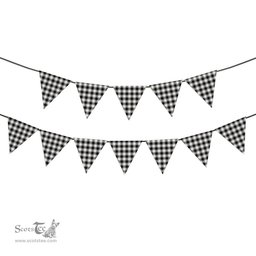 ScotsTee Shop Scottish MacFie Black & White Modern Tartan Triangle Flags Tartan Bunting, Pennants (12pcs)