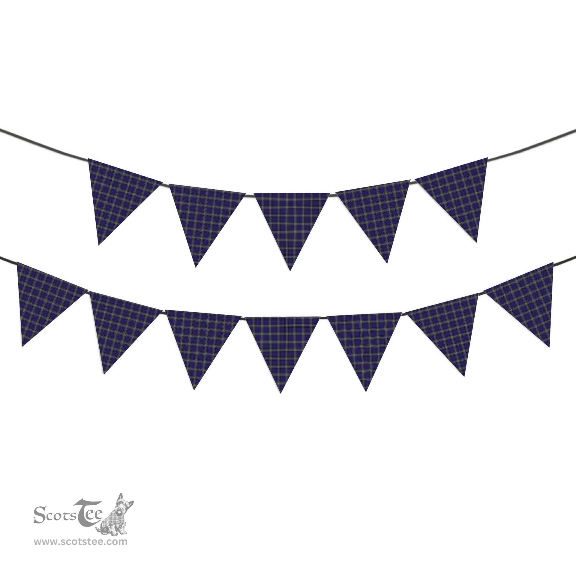 ScotsTee Shop Scottish Kinnaird Tartan Triangle Flags Tartan Bunting, Pennants (12pcs)