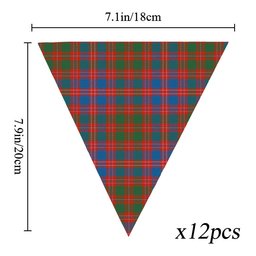 ScotsTee Shop Scottish MacColl Old Ancient Tartan Triangle Flags Tartan Bunting, Pennants (12pcs)